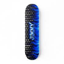 Jimmy skateboard blue fire and flames design by skatersollie Jimmy skateboard blue fire and flames design