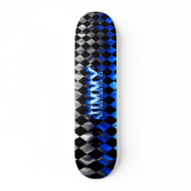 Jimmy skateboard blue fire and flames design