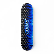 Jimmy skateboard blue fire and flames design by skatersollie Jimmy skateboard blue fire and flames design