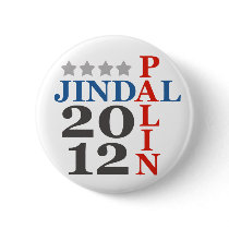 Jindal Palin 2012 buttons by SoCalTeeShirts Jindal Palin 2012 buttons