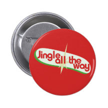 Jingle all the way retro xmas button