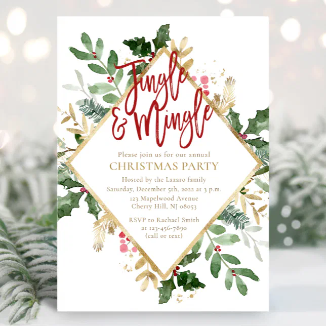 Jingle And Mingle Christmas Party Invitation Zazzle