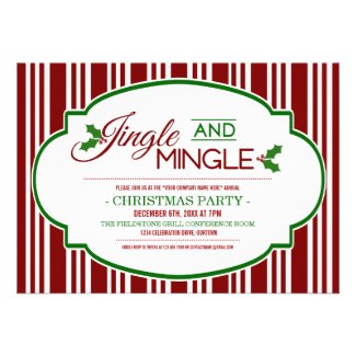 Jingle and Mingle Company Christmas Party Cards