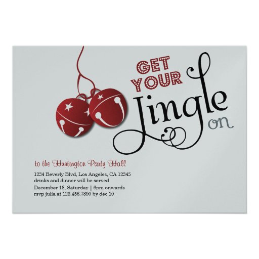 Jingle Bells Christmas Holiday Invitation card