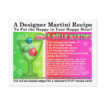 Jingle Bells Christmas Martini Recipe Postcard