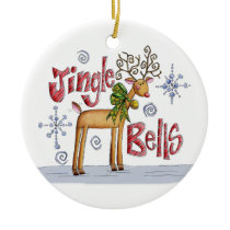 Jingle Bells Christmas Ornament - Cute Reindeer