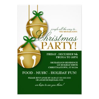 Jingle Bells Christmas Party Custom Invitation