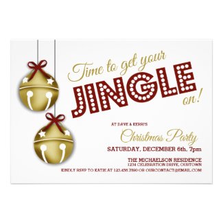 Jingle Bells Christmas Party Custom Invitations