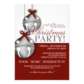 Jingle Bells Christmas Party Custom Invitations