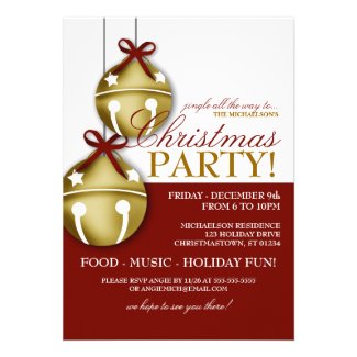 Jingle Bells Christmas Party Personalized Invite