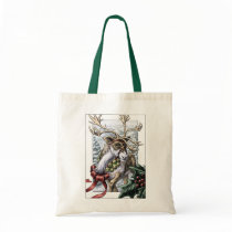 "Jingle Bells" Christmas reindeer tote bag