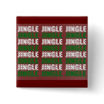 Jingle Bells, Merry Christmas, Happy Holidays Red Pinback Button