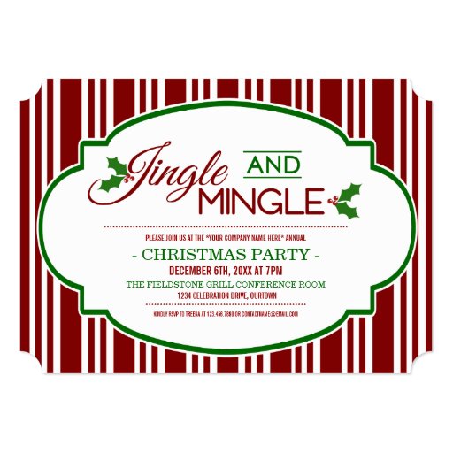 jingle mingle company christmas party invitation zazzle jingle mingle company christmas party invitation zazzle