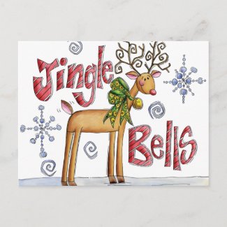 Jingle Reindeer Bells Postcard
