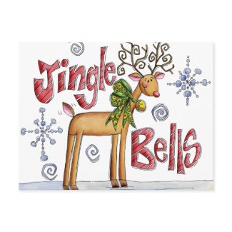 Jingle Reindeer Bells Postcard