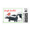 Jingle Smells Cartoon Skunk postage