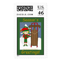 Jingles with Sled  Postage Stamps