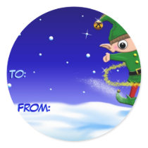 "Jinglz" Jingle Bell Elf gift tag sticker