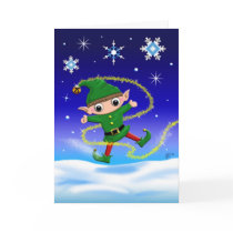 "Jinglz" Jingle Bell Elf greeting card by BeckCalli "Jinglz" Jingle Bell Elf greeting card