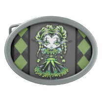 Jinxy Green Jester Fairy Belt Buckle