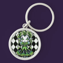 Jinxy Harlequin Green Jester Fairy Keychain keychains