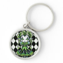 Jinxy Harlequin Green Jester Fairy Keychain
