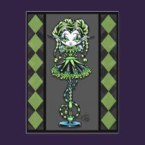 Jinxy Harlequin Pixie Stick Jester Fae Postcard postcards