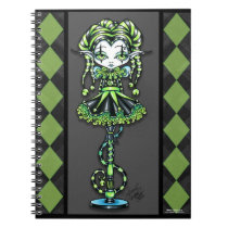 Jinxy Pixie Stick Green Jester Fairy Notebook
