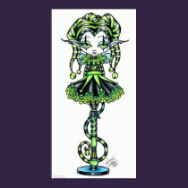 Jinxy Pixie Stick Green Jester Fairy Poster posters