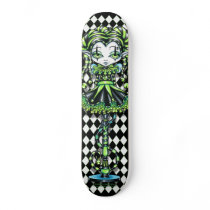 Jinxy Pixie Stick Green Jester Fairy Skate Deck