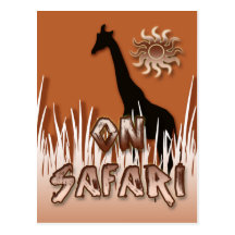 Jirafa en las postales del safari