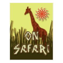 Jirafa en las postales del safari