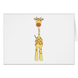 Jirafa linda alta. Animal del dibujo animado Tarjetas