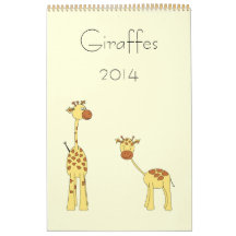 Jirafas 2014. Historietas lindas Calendario De Pared