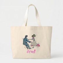 Jive Fun! swing dancing rock and roll Tote Bags