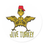 jive turkey round sticker