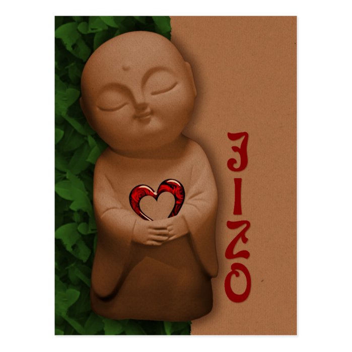 Jizō holding a heart CC0796 Sympathy Postcard