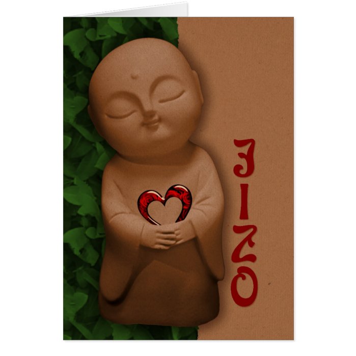Jizō holding a heart CC0797 Sympathy Greeting Card