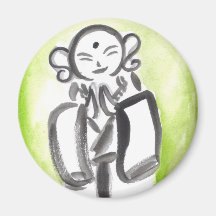 Jizo the Monk in Green Magnet