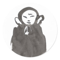Jizo the Monk in Meditation Stickers stickers