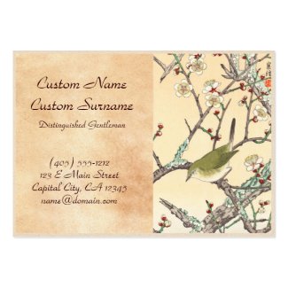 Jo Bird on Plum Branch shin hanga japanese art Business Cards