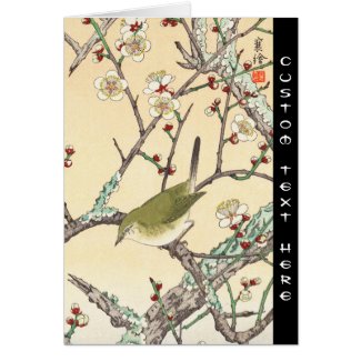 Jo Bird on Plum Branch shin hanga japanese art Cards