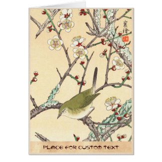 Jo Bird on Plum Branch shin hanga japanese art Cards