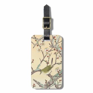 Jo Bird on Plum Branch shin hanga japanese art Luggage Tag