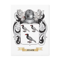 Joan Coat of Arms (Family Crest) postcards