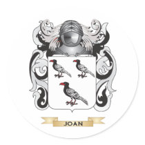 Joan Coat of Arms (Family Crest) stickers