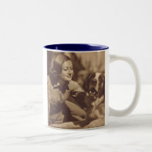 Joan Crawford And Dog Coffee Mugs