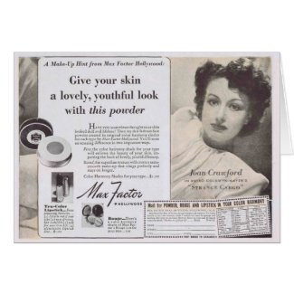 Joan Crawford Face Powder Ad card