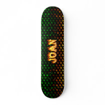 Joan skateboard fire and flames design.