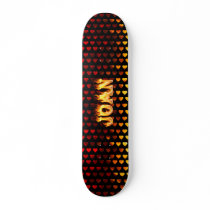 Joan skateboard fire and flames design.
